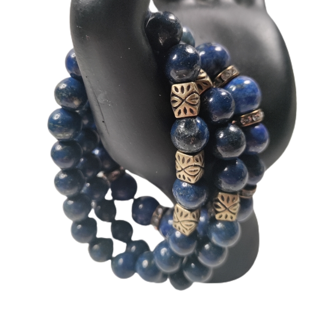 Set of 3 Lapis Lazuli Bracelets
